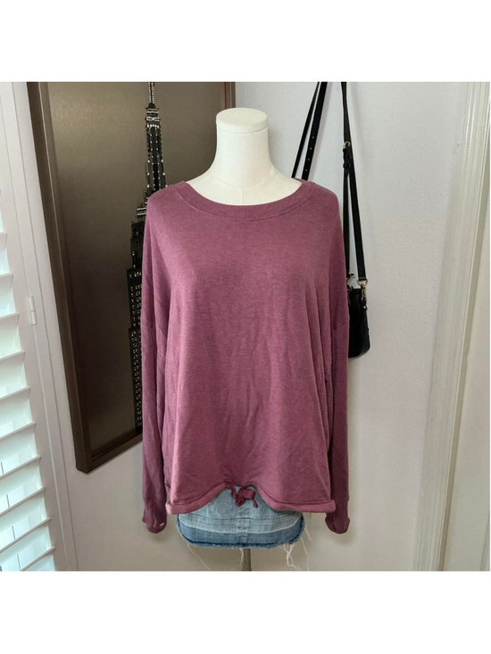 Athleta Tops - Athleta 2X Mauve Pink Oversized Drawstring Hem Long Sleeve Top